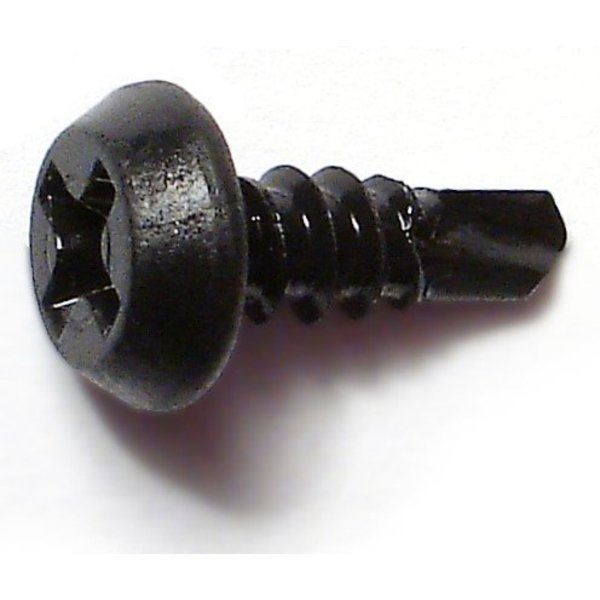 Midwest Fastener Self-Drilling Screw, #7 x 7/16 in, Black Phosphate Steel Pan Head Phillips Drive, 25 PK 30763